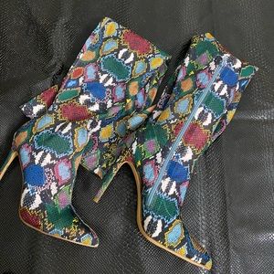 Multicolored Thigh high Boot